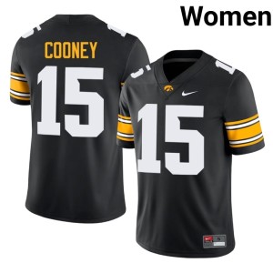 Black University of Iowa Athletics College Football #15 Women Carson Cooney Game Jersey 479578-203