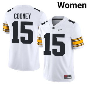 White Women's Iowa Hawkeyes Carson Cooney #15 High School College Football Jerseys 381037-598