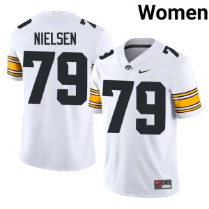 White Carson Nielsen IOWA Hawkeyes #79 College Football Embroidery Women Jersey 844622-599
