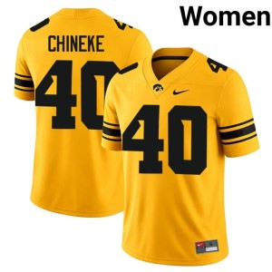 Gold #40 High School Chima Chineke U of I Women's College Football Jersey 982361-910