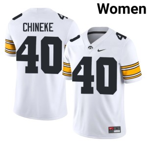 White Women Official Chima Chineke #40 College Football Hawks Jersey 709606-523