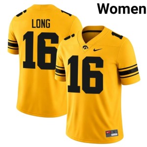 Gold College Football High School U of I #16 Chuck Long Women's Jerseys 565571-772
