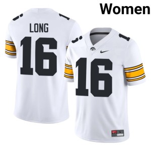 White Womens College Football Chuck Long University IOWA Hawkeyes #16 Jerseys 619969-822