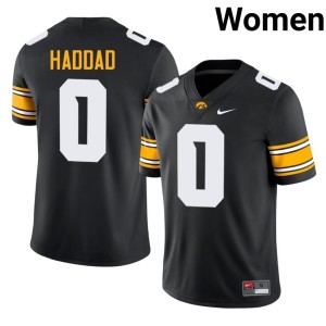Black Cody Haddad UIowa Stitched Womens College Football #0 Jersey 916243-634