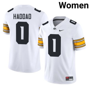 White Player Cody Haddad #0 College Football Women Hawkeyes Jersey 346652-366