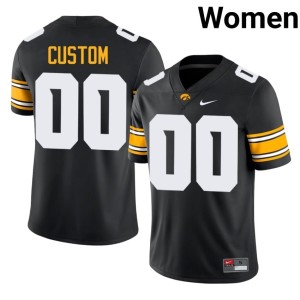 Black Alumni Womens Hawkeyes #00 College Football Custom Jersey 619333-603