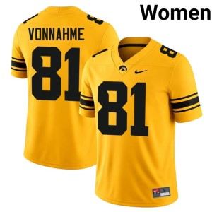Gold U of I DJ Vonnahme #81 Womens University College Football Jerseys 479164-382