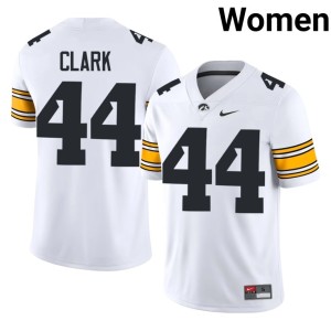 White U of I Official #44 Women's Dallas Clark College Football Jersey 735260-686