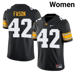 Black #42 College Football David Fason High School Womens Hawkeyes Jersey 180736-297