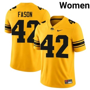Gold Women Iowa NCAA College Football #42 David Fason Jerseys 807434-170