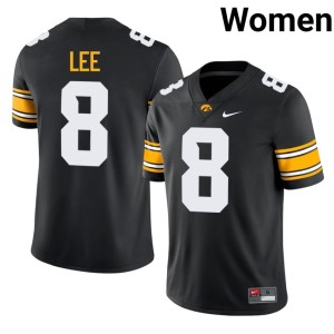 Black Deshaun Lee College Football Women IOWA #8 Stitched Jerseys 325135-751