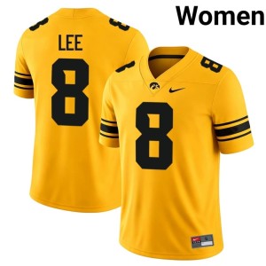 Gold #8 Deshaun Lee Womens U of I High School College Football Jersey 117811-319