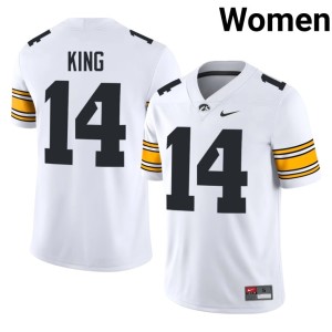 White #14 Hawkeyes College Football Desmond King Women Alumni Jersey 819363-282