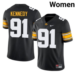 Black Hawkeyes #91 Devan Kennedy College Football 2026 Women Jersey 771552-732