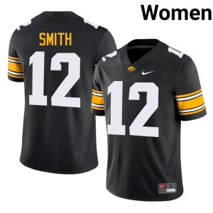 Black Women's #12 Diondre Smith College Football Player Hawks Jersey 151837-934