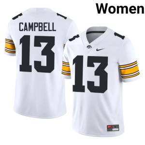 White Women's #13 Drew Campbell College Football University of Iowa Athletics Limited Jersey 507203-338