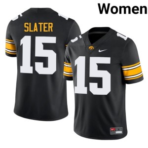Black #15 Limited UIowa Duke Slater Womens College Football Jersey 402125-837