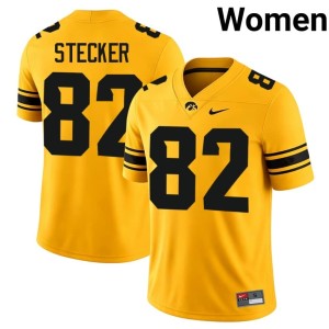 Gold Dylan Stecker #82 2026 University of Iowa Athletics College Football Womens Jerseys 644663-346