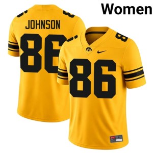 Gold College Football #86 Women University Iowa Eli Johnson Jerseys 654081-214
