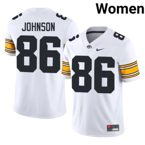 White IOWA High School College Football Women #86 Eli Johnson Jersey 670172-504