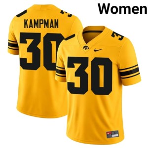 Gold Player #30 Hawks Women's College Football Eli Kampman Jerseys 149163-415