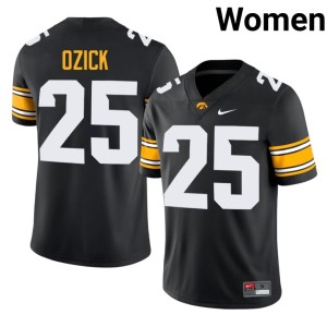 Black Official Hawkeyes College Football Eli Ozick Women's #25 Jerseys 120753-321