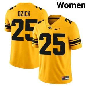 Gold College Football #25 Women Embroidery Eli Ozick University of Iowa Jerseys 111983-583