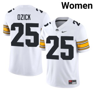 White Limited Womens #25 College Football Iowa Eli Ozick Jerseys 810678-179
