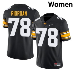 Black Stitched College Football #78 Gene Riordan Iowa Womens Jerseys 815491-671