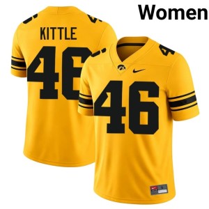Gold #46 College Football University Women Hawkeyes George Kittle Jersey 430744-594