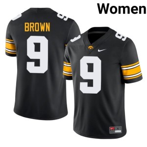Black Game Womens Hank Brown #9 College Football Iowa Hawkeyes Jerseys 374230-313