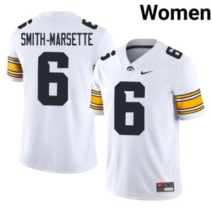 White #6 Ihmir Smith-Marsette College Football Hawkeyes Womens Stitched Jerseys 425392-801