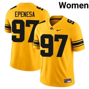 Gold Limited Iose Epenesa UIowa Womens #97 College Football Jerseys 934693-119