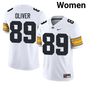 White UIowa Womens Isaiah Oliver #89 College Football Embroidery Jerseys 330069-589