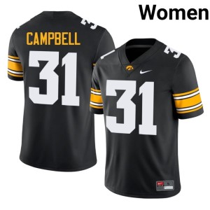 Black Stitched #31 Hawkeyes College Football Womens Jack Campbell Jerseys 820323-990