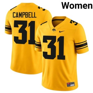 Gold Jack Campbell Hawks #31 Limited Womens College Football Jerseys 944666-684