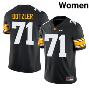 Black Alumni Iowa Women's #71 College Football Jack Dotzler Jersey 500509-615