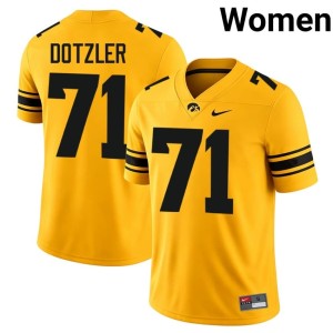 Gold Jack Dotzler Player Womens College Football IOWA #71 Jersey 763762-569