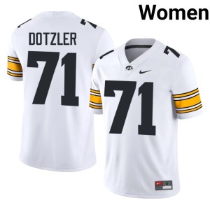 White University of Iowa Athletics Womens #71 Jack Dotzler College Football Game Jersey 122945-368