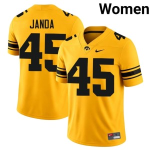 Gold University of Iowa Athletics 2026-27 #45 Women's College Football Jack Janda Jerseys 907679-446