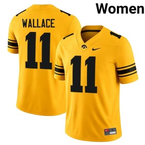 Gold Womens Jacob Wallace College Football Replica #11 Hawkeyes Jersey 896688-966