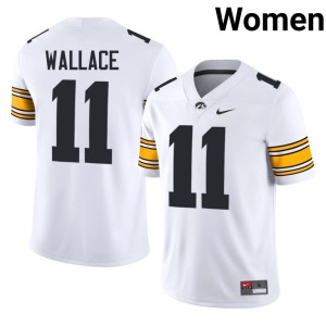 White IOWA High School Women #11 Jacob Wallace College Football Jersey 581453-417