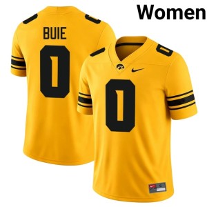 Gold Women's College Football #0 Jarriett Buie IOWA Replica Jerseys 646182-980