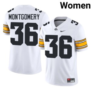 White Iowa NCAA Women's College Football #36 Jayden Montgomery Jersey 808536-755