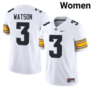 White Jaylen Watson Official College Football Iowa Hawkeyes #3 Womens Jersey 895370-596