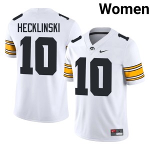 White Women Iowa Hawkeyes College Football Jeremy Hecklinski Stitched #10 Jersey 599561-403