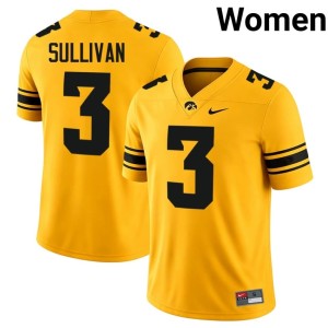 Gold College Football Alumni Jimmy Sullivan University of Iowa Athletics Women #3 Jerseys 311527-285