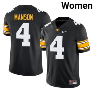 Black #4 College Football Women's Julian Manson High School IOWA Hawkeyes Jersey 629395-340