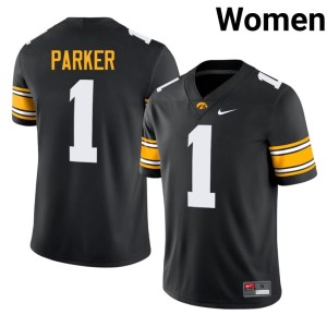 Black College Football #1 Iowa Limited Womens KJ Parker Jerseys 168093-916