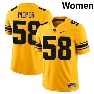 Gold High School Kade Pieper #58 Women's U of I College Football Jerseys 497393-720